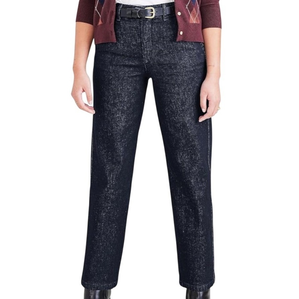 Dockers Weekend Chino High Straight Ankle Pants Dark Indigo Blue Size 24